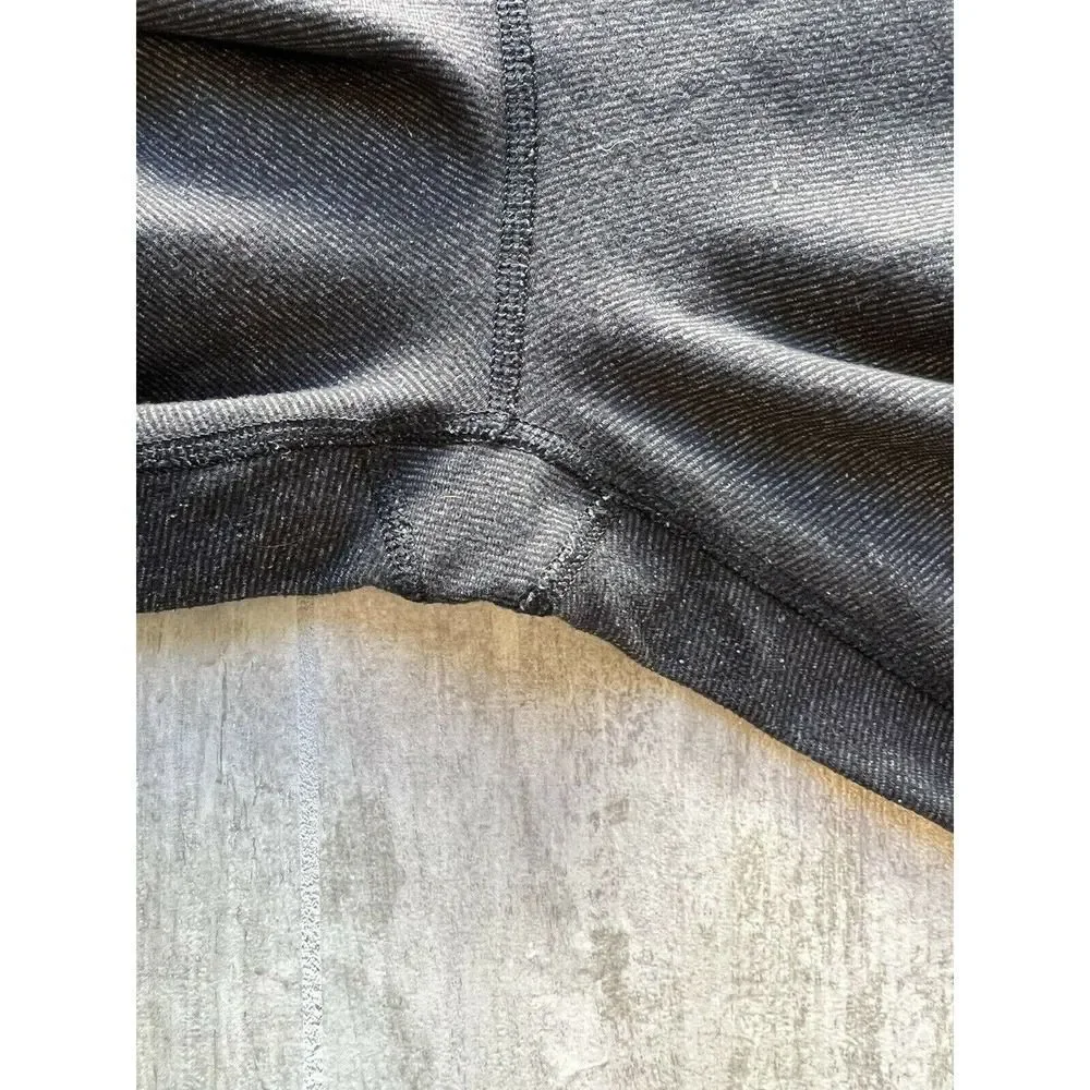 LULULEMON Wunder Under Wee Stripe Heathered Black Leggings Luon RARE Roll Down 6